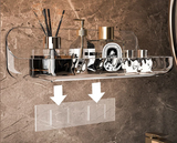 ClearGrip CrystalMount No-Drill Acrylic Wall Shelf – Transparent Floating Bathroom & Kitchen Organizer for Cosmetics, Shampoo & Essentials