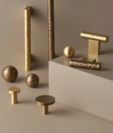 ForgeLuxe Handcrafted Solid Brass Cabinet Handle – Hammered Finish in Matte Gold & Antique Bronze (5.04 in)