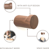 WalnutElegance Traditional Handmade Wall Hooks– 1 to 6 Walnut Wood Hooks for Jackets, Hats & Decor