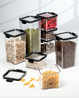 ClearFresh Airtight Storage Jars Set – Large Kitchen Grain Containers | Moisture Proof Acrylic Canisters | Modern Pantry Organizer