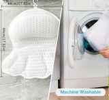 AquaComfort Luxury Bath Pillow – 3D Air Mesh | Neck & Back Support, Suction Cups, Machine Washable