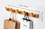 SARIHOSY Black Wooden Wall Rack  Modern Wall Hooks for Bathroom, Kitchen, Bedroom & Hallway