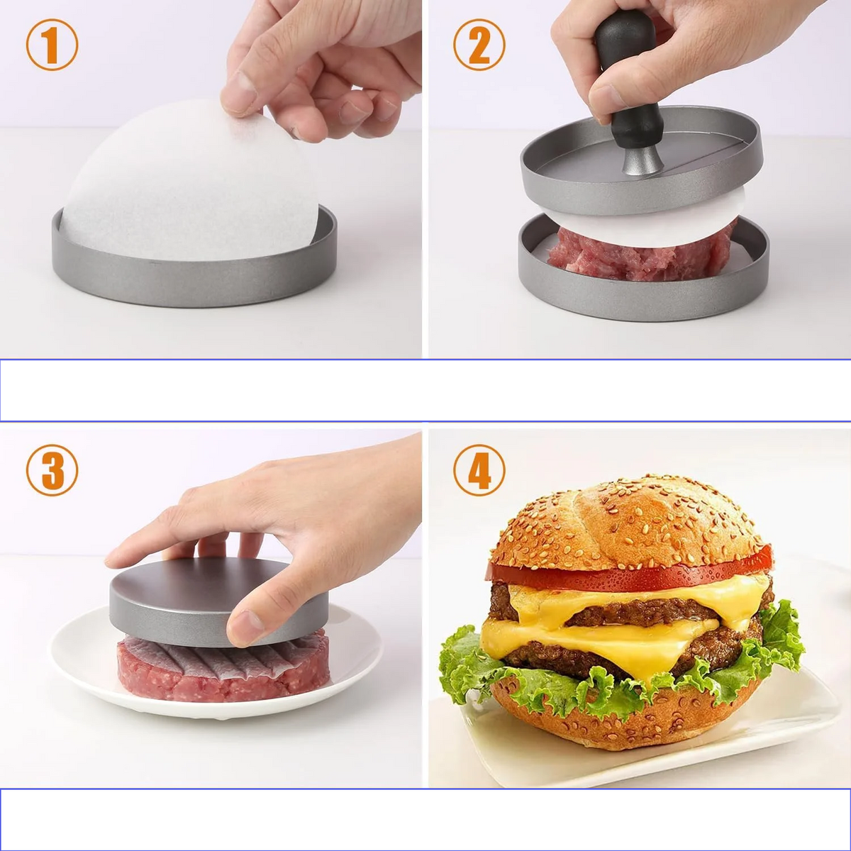 GrillMaster – Aluminum Burger Press for BBQ & Kitchen