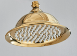 POIQIHY Rainfall Shower Head Antique Brass Gold – Round Fixed Showerhead | Wall Mounted | Spa-Like Water Flow