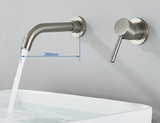 Aureva LuxaWall Elite – Brushed Gold Wall-Mount Concealed Bathroom Faucet | Solid Brass Luxury Sink Mixer