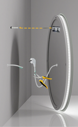 GlowRound ClearView LED Bathroom Mirror – Anti-Fog Round Lighted Vanity Mirror with 3 Color Lighting Modes (24” / 32”)