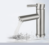 Matte Black Bathroom Sink Faucet with Single Handle Hot and Cold Mixer