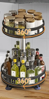 SpiceTurn Pro – 360° Rotating Spice Rack Organizer for Kitchen