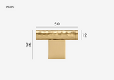 ForgeLuxe Handcrafted Solid Brass Cabinet Handle – Hammered Finish in Matte Gold & Antique Bronze (5.04 in)