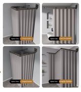 AquaExpand Retractable Suction Cup Shower Rod – Waterproof Bathroom Divider & Wall-Mounted Drying Rack