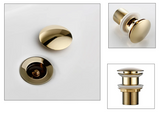 LuxDrain Pop-Up Drain Stopper – Stylish Bathroom Sink Stopper in Black & Gold