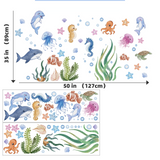 SeaWorld 3D Underwater Wall Stickers – Turtle, Dolphin & Fish Kids Room Décor