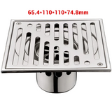 TileFlow Square Invisible Shower Floor Drain – 304 Stainless Steel Tile-In Drain Cover with Odor Trap