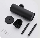 PureSteel Wall-Mounted Toilet Brush Set – Matte Black Stainless Steel Bathroom Cleaner with Holder