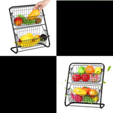 StackEase – Double-Tier Metal Fruit Basket & Removable Storage Rack
