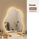 NordiGlow AuraCurve LED Wall Mirror – Scandinavian Irregular Lighted Vanity Mirror for Bathroom, Bedroom & Living Room