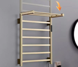 LuxeHeat WiFi Electric Towel Warmer – Brushed Gold Heated Towel Rack with Temperature Control