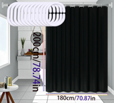 AquaShield NoirGuard Waterproof Shower Curtain – Premium Black PEVA Mold-Resistant Bathroom Liner