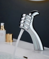 AquaFalls Solo BrassCascade – Solid Brass Waterfall Bathroom Faucet | Luxury Single-Handle Vanity faucet