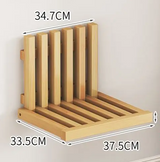 Ultra-Narrow Folding Wall Bench – Drill-Free Solid Bamboo Entryway Stool | Space-Saving Nordic Design