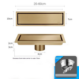 LuxDrain Invisible Gold Shower Floor Drain – 5.5-Inch 304 Stainless Steel Tile-In Drain with Odor Trap