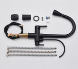 Black Kitchen Faucet with Filtered Water System, Pull-Out Sprayer and 360° Rotation