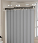 EasyTimes Foldable Shower Curtain Set – Magnetic, Waterproof & No-Drill Telescopic Rod