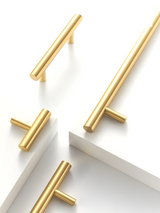 Nurlin T-Bar Brass Handle – Extra Long & Modern for Cabinets, Drawers & Refrigerators