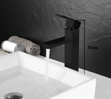 Matte Black Bathroom Sink Faucet with Single Handle Hot and Cold Mixer