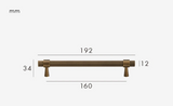 Nurlin Solid Brass T-Bar Handle – Art Deco Retro Furniture Pull, Antique Industrial Style