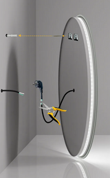 Luvodi Round Smart LED Bathroom Mirror – Touchscreen, Anti-Fog & Adjustable Lighting (24-Inch)