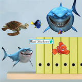 AquaKids 3D Ocean Animal Wall Stickers – Fun & Safe Kids’ Bathroom and Wall Decor with Nemo, Starfish, Turtle & Shark