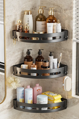 AquaGrip No-Drill Shower Organizer Set – Waterproof Adhesive Bathroom Shelf System (1, 2 or 3 Pack) – Heavy-Duty Wall Storage for Shampoo, Soap & Essentials