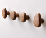NordicPebble Solid Wood Wall Hooks – Scandinavian No-Drill Door & Coat Hooks