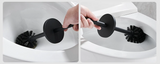 PureSteel Wall-Mounted Toilet Brush Set – Matte Black Stainless Steel Bathroom Cleaner with Holder