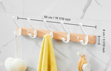 SARIHOSY Black Wooden Wall Rack  Modern Wall Hooks for Bathroom, Kitchen, Bedroom & Hallway