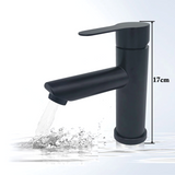 Matte Black Bathroom Sink Faucet with Single Handle Hot and Cold Mixer