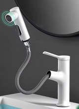Pull-Out Bathroom Sink Faucet with Oral Rinse Function and Hot Cold Mixer