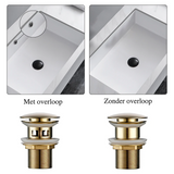 LuxDrain Pop-Up Drain Stopper – Stylish Bathroom Sink Stopper in Black & Gold