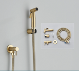 AquaClean Black Bidet Faucet – Stainless Steel Wall-Mounted WC Shower Sprayer (Shattaf Set)