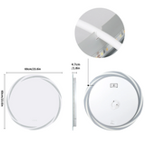 GlowRound ClearView LED Bathroom Mirror – Anti-Fog Round Lighted Vanity Mirror with 3 Color Lighting Modes (24” / 32”)