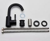 Contemporary Stainless Steel Bathroom Sink Faucet in Matte Black or Brushed Nickel Finish