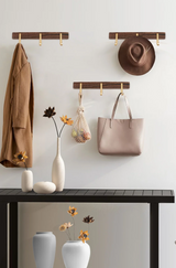 WalnutHook – 3-Hook Wall-Mounted Towel & Coat Rack (Wood & Metal)