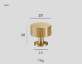 Nurlin Solid Brass Furniture Knobs – Art Deco Line Design in Gold, Silver, Bronze & Black