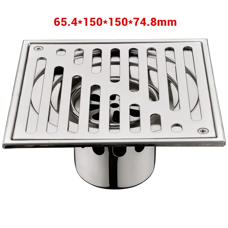 TileFlow Square Invisible Shower Floor Drain – 304 Stainless Steel Tile-In Drain Cover with Odor Trap