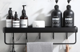 AlumaNest Matte Black Aluminum Corner Shower Shelf – Drill-Free 3-Tier Bathroom & Kitchen Wall Organizer