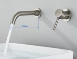 Aureva LuxaWall Elite – Brushed Gold Wall-Mount Concealed Bathroom Faucet | Solid Brass Luxury Sink Mixer