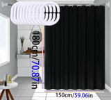 AquaShield NoirGuard Waterproof Shower Curtain – Premium Black PEVA Mold-Resistant Bathroom Liner