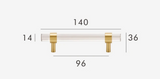 Modern Brass & Acrylic Furniture Handle – Transparent, Black or White Decorative Pull with Custom Extension