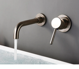 Modern Wall Mounted Dual Hole Bathroom Faucet